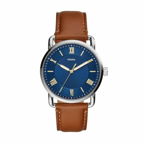Fossil Watches Copeland Silver Round Stainless Steel Watch