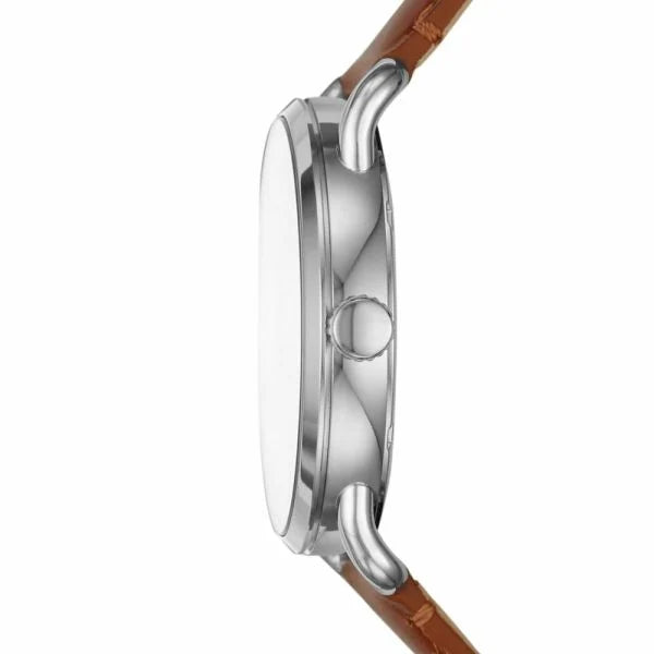 Fossil Watches Copeland Silver Round Stainless Steel Watch