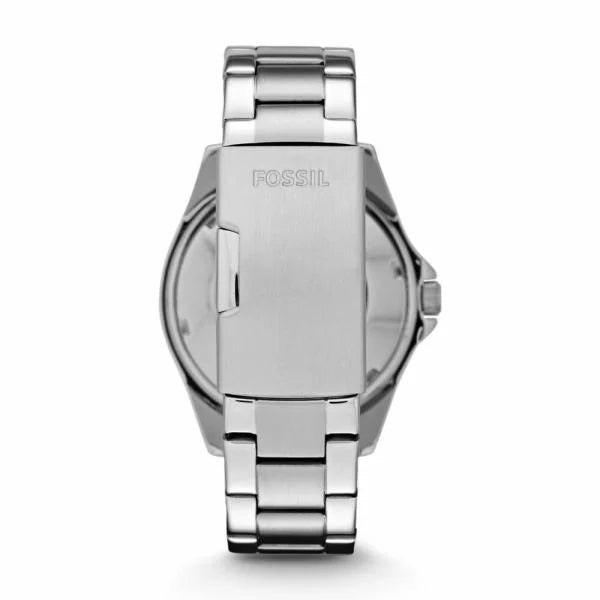 Fossil Riley Silver Steel Round Stainless Steel Watch