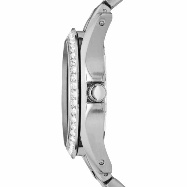 Fossil Riley Silver Steel Round Stainless Steel Watch